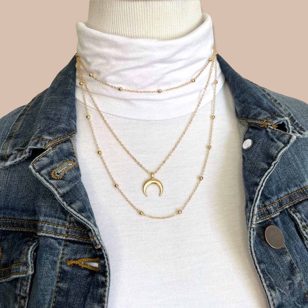 CLEARANCE🔥 Multilayer Crescent Moon Necklace